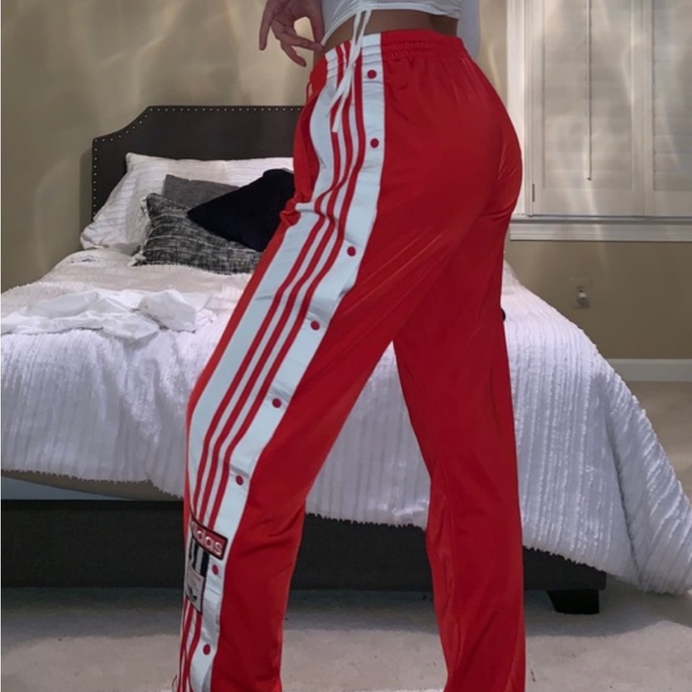 Adidas Adibreak Track Pants in Red. Size Medium.